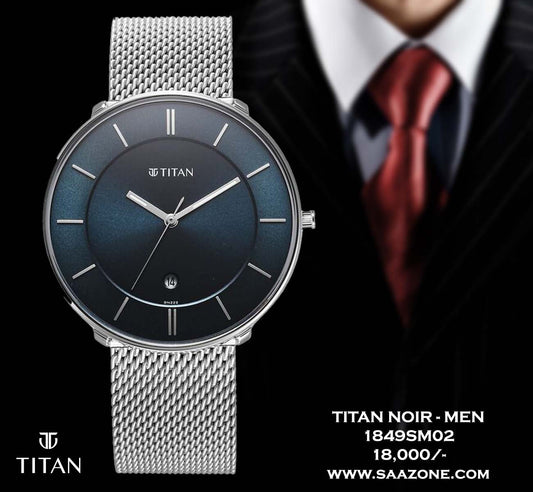 Titan Noir Blue Dial Mesh Band for Men 1849SM02