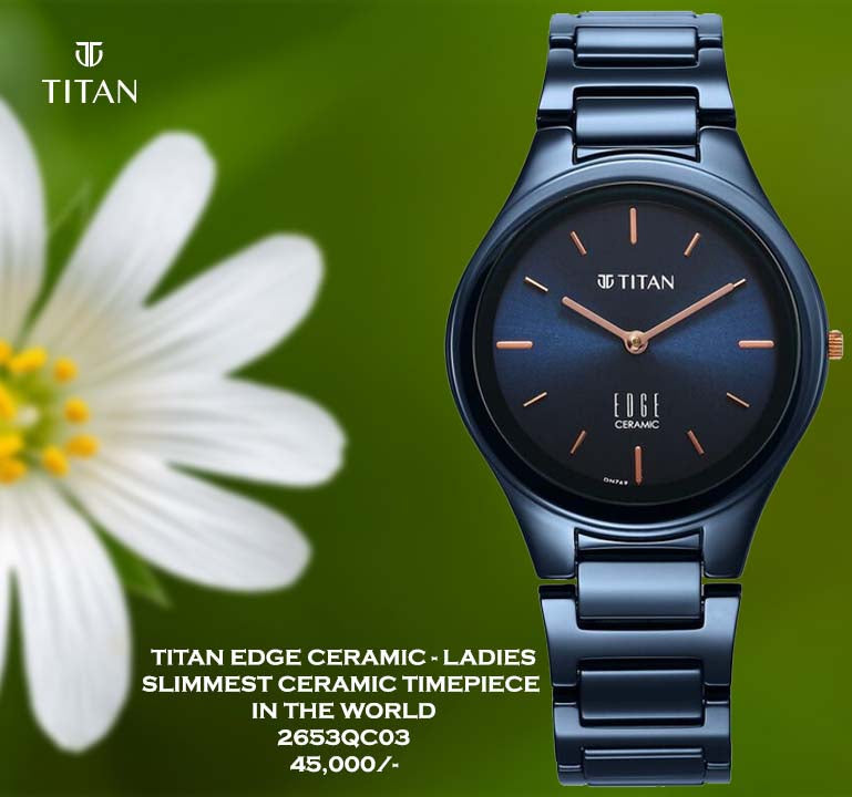 Titan Edge Ceramic for Ladies - 2653QC03 - Slimmest Ceramic Timepiece in the World