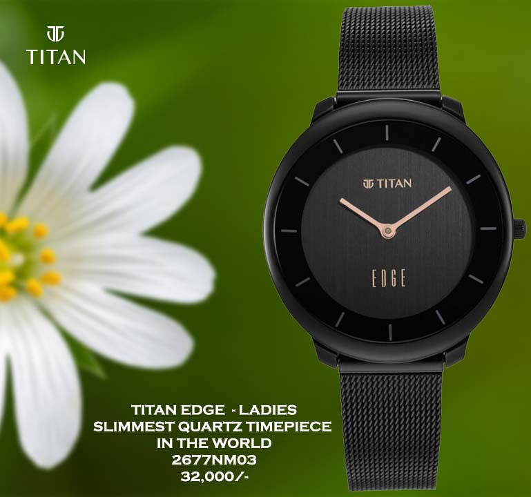 Titan Edge for Ladies - 2677NM03 - Slimmest Quartz Timepiece in the World